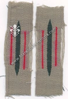 Mostrina reparti artiglieria con waffenfarbe rosso colorato a mano