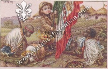 I bambini neri rendono omaggio al Tricolore - Illustratore BERTIGLIA