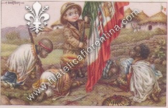 I bambini neri rendono omaggio al Tricolore - Illustratore BERTIGLIA