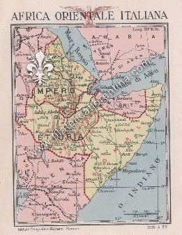 Cartina geografica dell' Africa Orientale Italiana - Istituto Geografico