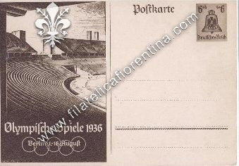 Cartolina commemorativa delle Olimpiadi di Berlino del 1936