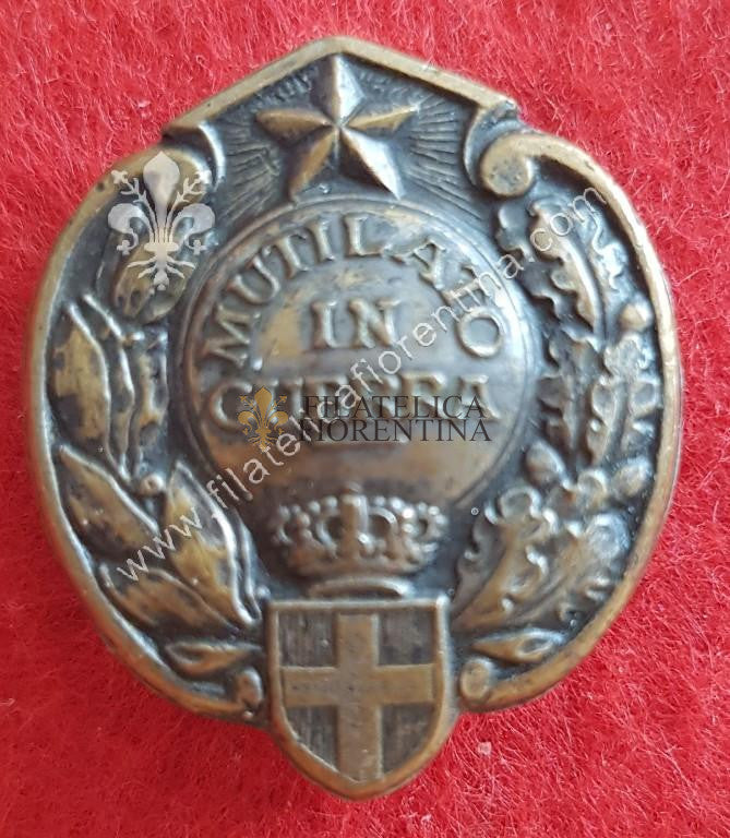 Mutilato in Guerra con stemma Sabaudo