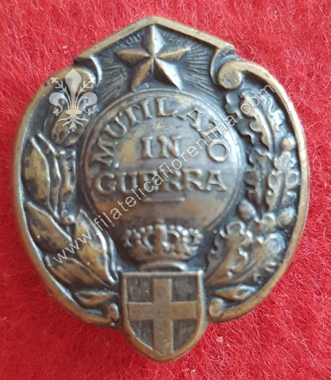 Mutilato in Guerra con stemma Sabaudo