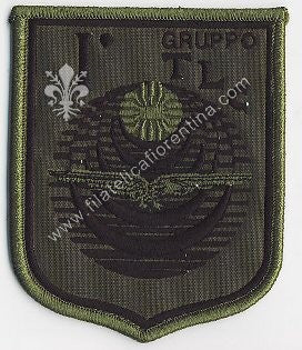 Distintivo I° Gruppo T.L.C. - TELECOMUNICAZIONI - in fondo verde Militare