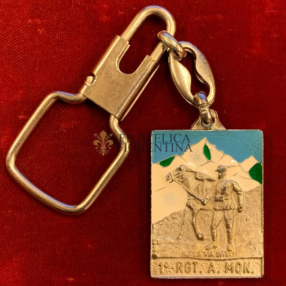 Medaglietta del 1° RGT. A. Mon. - "  NULLA VIA INVIA "