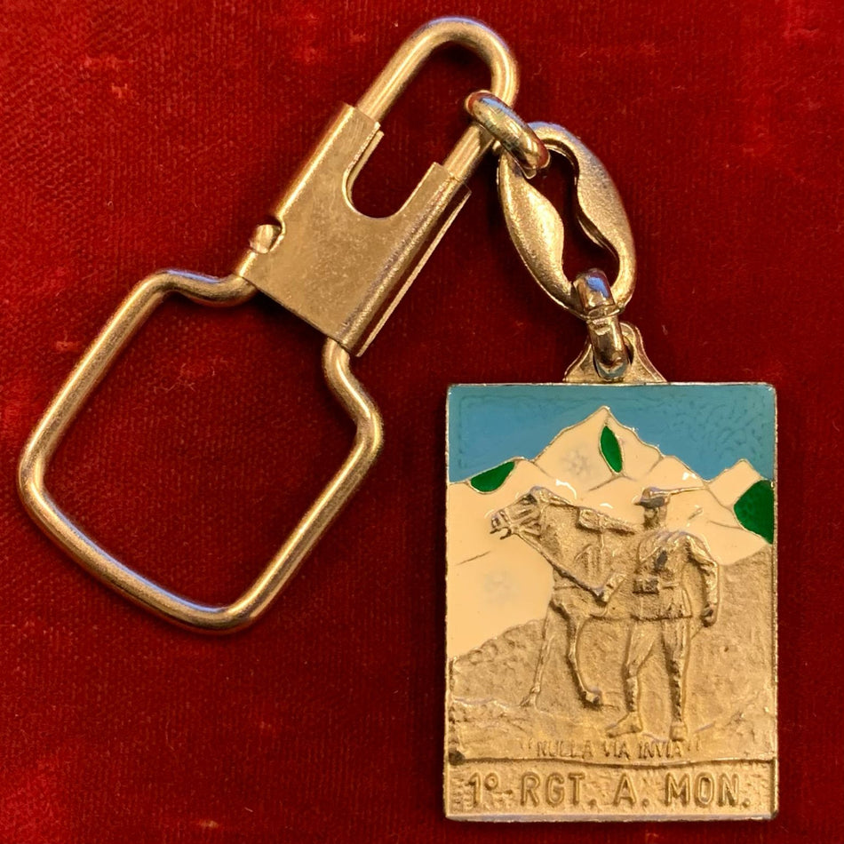 Medaglietta del 1° RGT. A. Mon. - "  NULLA VIA INVIA "