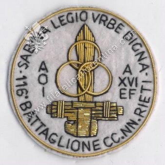 Distintivo del 116° Battaglione CC.NN. Rieti - " SABINA VRB DIGNA "