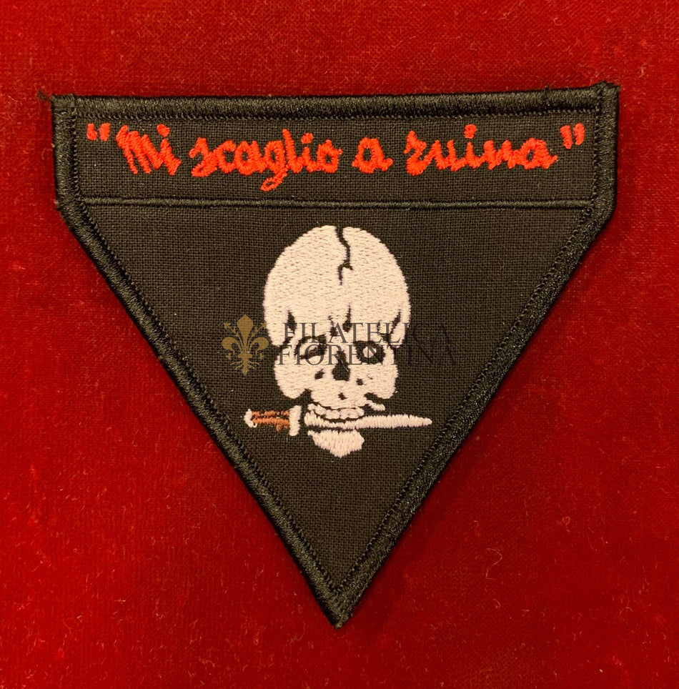 Distintivo del I° Battaglione "Mi scaglio a ruina" su sfondo nero (con velcro)