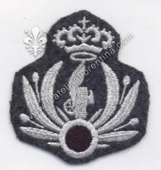 Fregio da sottufficiale della Milizia Ferroviaria -  su fondo grigio verde