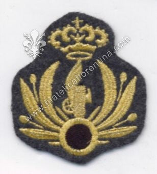 Fregio da Ufficiale della Milizia Ferroviaria  - su fondo grigio verde