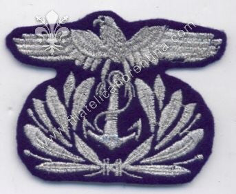 Fregio da Sottufficiale della Marina su fondo Blu con Aquila Argentata