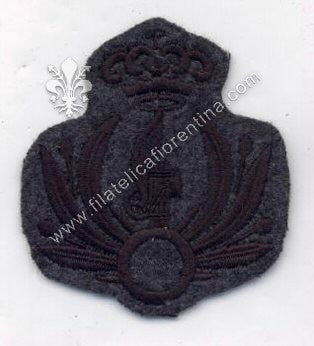 Fregio da milite della Milizia Ferroviaria - su fondo grigio verde