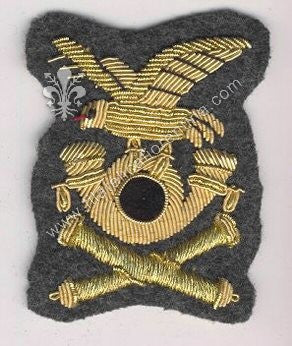 Fregio da Ufficiale dei Reparti Artiglieria Alpina - su fondo verde/grigio