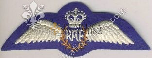 Brevetto pilota della Royal Air Force Q.C. - su fondo blu