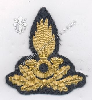 Fregio dell' Esercito Repubblicano da Ufficiale - su fondo grigio verde