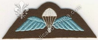 Brevetto paracadutista Royal Air Force - su fondo verde con ali celesti