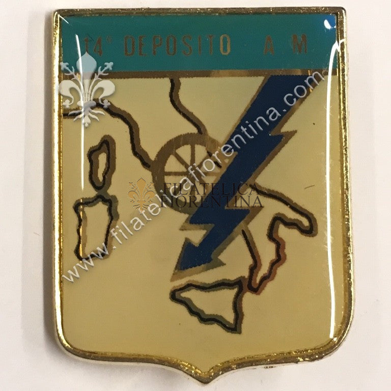 Distintivo del 14° Deposito A.M. - mod. vetrificato