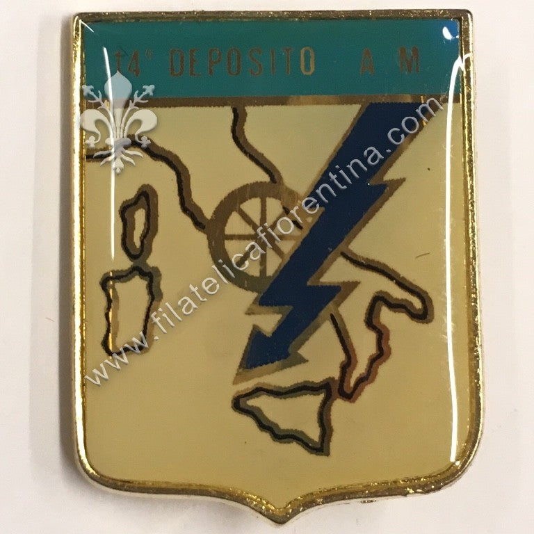 Distintivo del 14° Deposito A.M. - mod. vetrificato