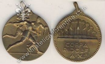 Medaglia commemorativa della  Coppa Ridolfi Anno XII° - Marcata Manetti