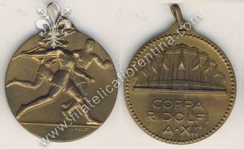 Medaglia commemorativa della  Coppa Ridolfi Anno XII° - Marcata Manetti