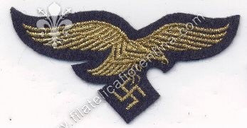 Aquila da Generale in filo dorato su fondo grigio scuro