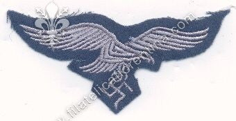 Aquila da Truppa in filo grigio su fondo grigio