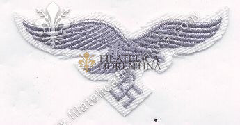 Aquila da truppa in filo grigio su fondo bianco