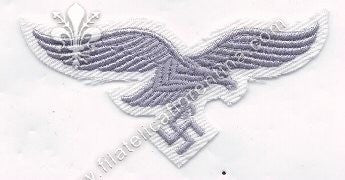 Aquila da truppa in filo grigio su fondo bianco