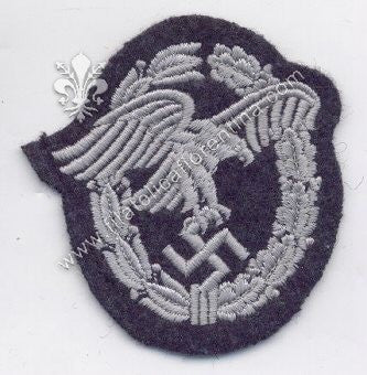 Brevetto da sottufficiale osservatore su fondo grigio blu - variante filo bianco