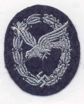 Brevetto da Ufficiale armiere di bordo su fondo grigio blu - filo argento