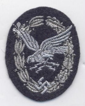 Brevetto da Ufficiale radiofonistra di bordo su fondo grigio blu - filo argento