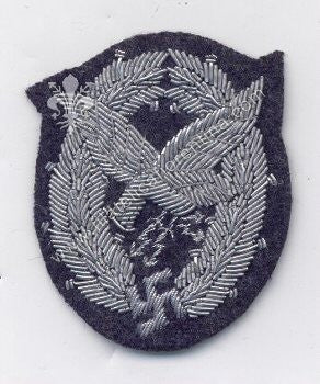 Brevetto da Ufficiale radiofonistra di bordo su fondo grigio blu - filo argento grosso