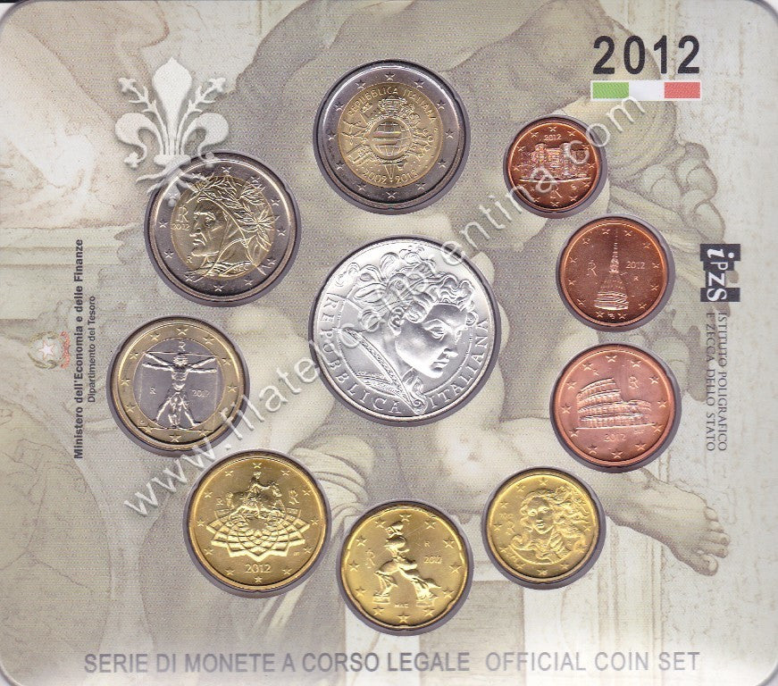 Serie Divisionale 2012 con 5€ argento Cappella Sistina