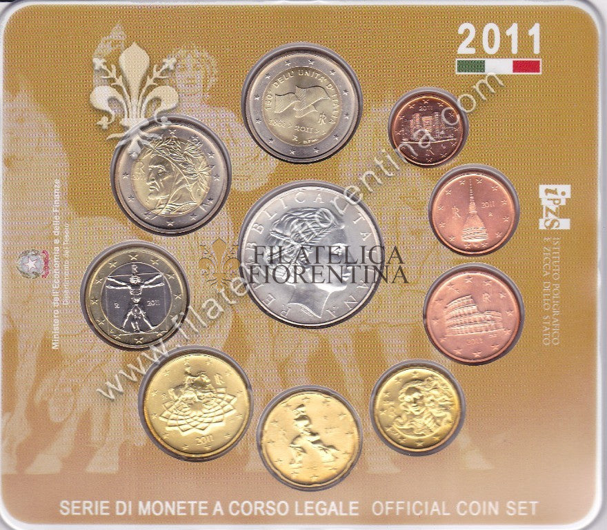 Serie Divisionale 2011 - con 5€ argento Unità d'Italia
