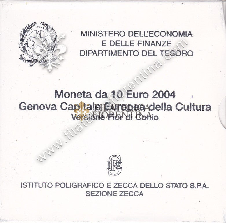 Genova Capitale Europea della Cultura 10 Euro 2004