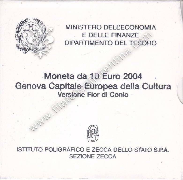 Genova Capitale Europea della Cultura 10 Euro 2004