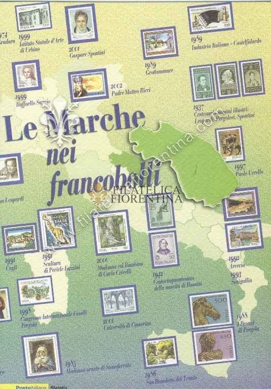 Folder n. 70 " LE MARCHE NEI FRANCOBOLLI " 2003