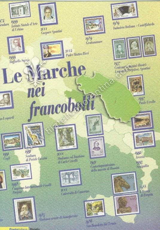 Folder n. 70 " LE MARCHE NEI FRANCOBOLLI " 2003