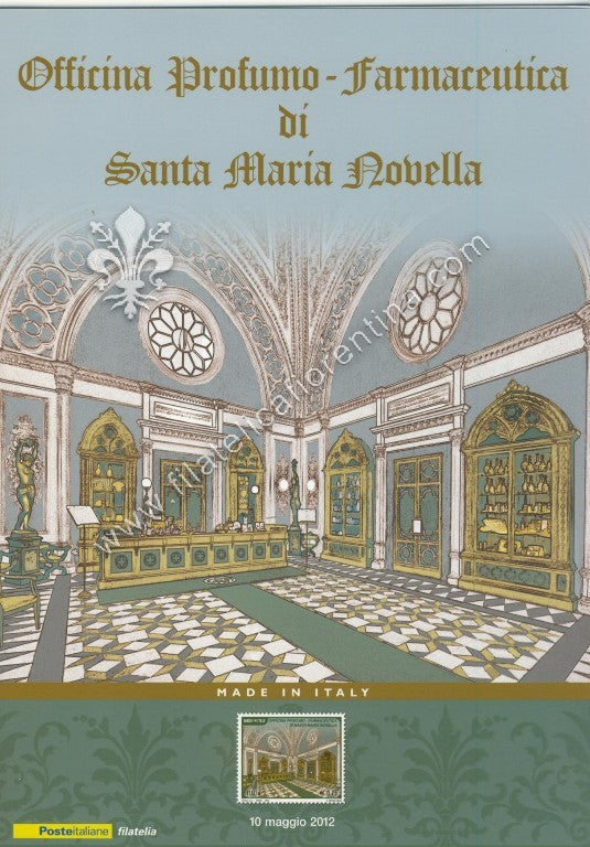 Folder filatelico " Made in Italy OFFICINA PROFUMO - FARMACEUTICA di SANTA MARIA NOVELLA "