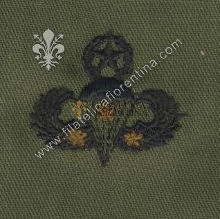 Brevetto paracadute - Lanci in guerra 3 stelle - in stoffa nero su verde