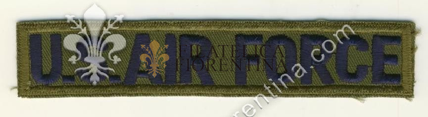 Scritta "US. AIR FORCE" blu su verde ( in rilievo )