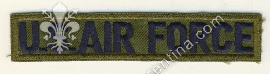 Scritta "US. AIR FORCE" blu su verde ( in rilievo )