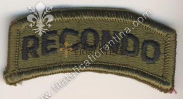 Scritta da spalla "RECONDO" nero su verde