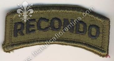 Scritta da spalla "RECONDO" nero su verde