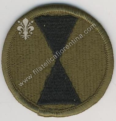 7th Infantry Division (United States) - nero su verde da combattimento