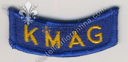US ARMY KMAG - KOREA MILITARY ADVISORY GROUP (giallo su blu)