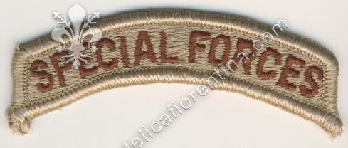 Scritta SPECIAL FORCES marrone su sabbia