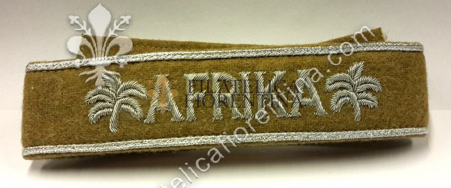 Fascette da polso AFRIKA in panno da ufficiale - ricamato con filo argento HQUALITY