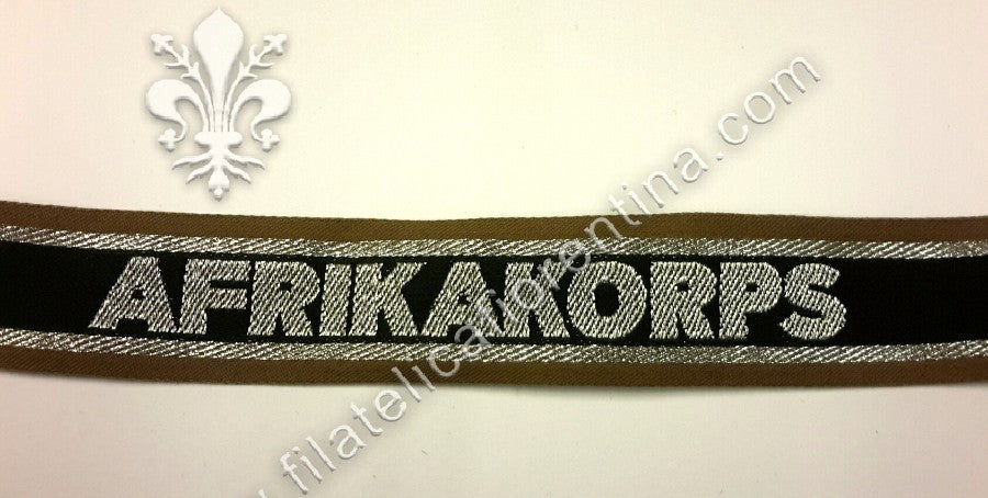 Fascette da polso AFRIKA KORPS da ufficiale ricamata in filo argento