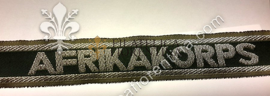 Fascette da polso AFRIKA KORPS ricamato con filo argento